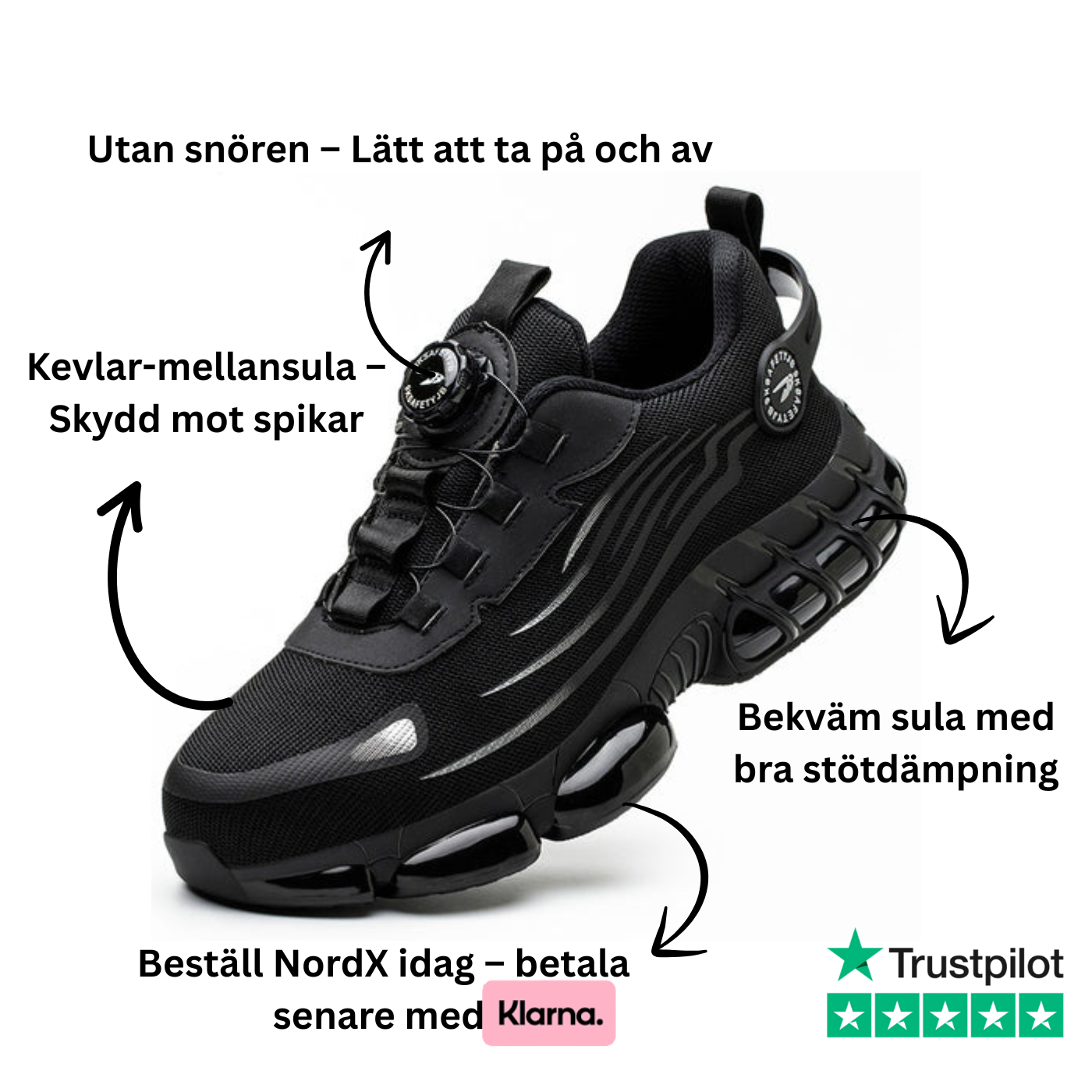 NordX Komfort – Stålförstärkta, halkfria och slitstarka skor