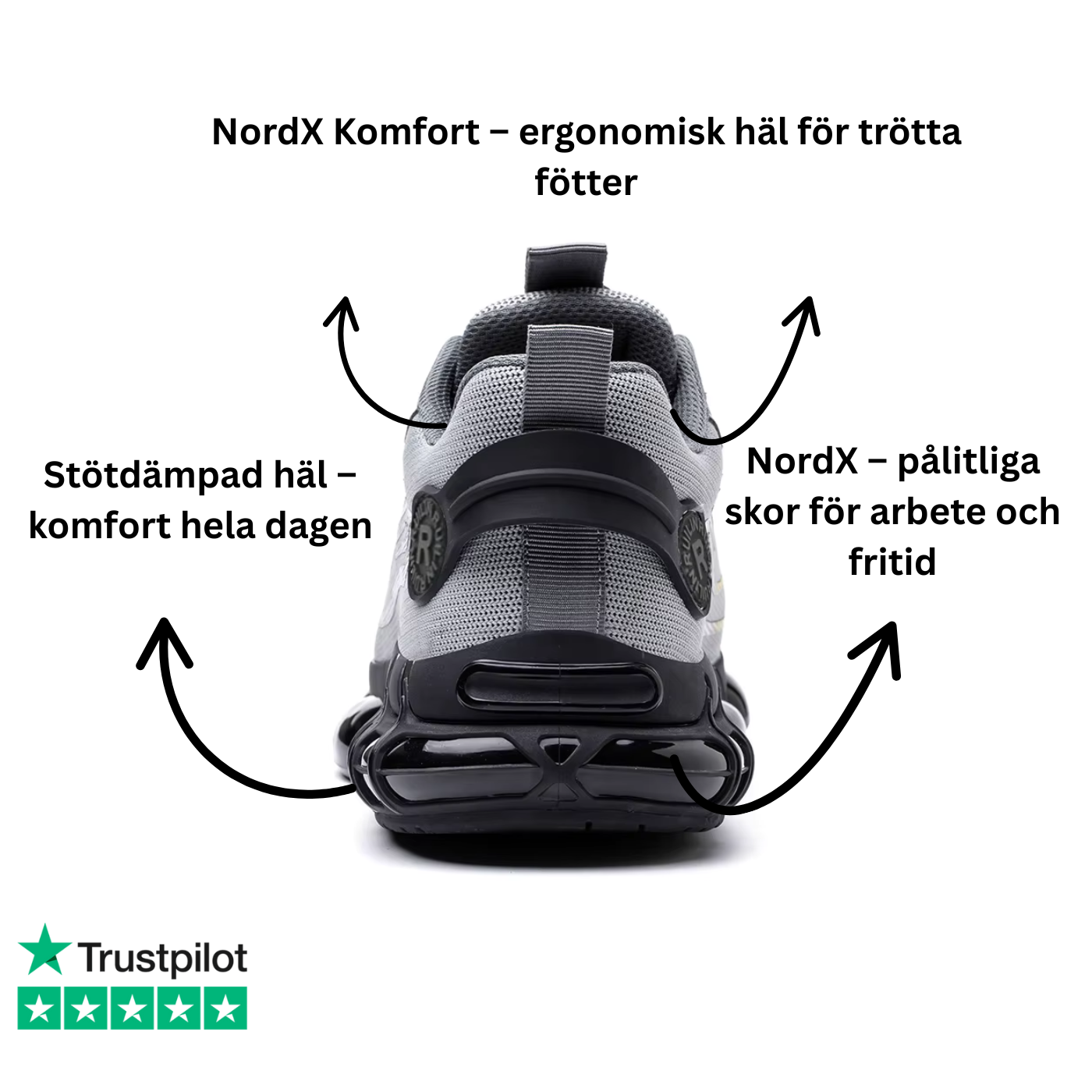 NordX Komfort – Stålförstärkta, halkfria och slitstarka skor